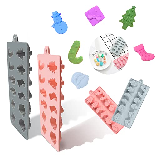 2 Pcs Moule Silicone Noel, Noël Moule à Chocolat en Silicone, 3D Moule Patisserie, Flocon de Neige Reindeer Candy Chocolate Moule à pâtisserie, pour gâteaux, bonbons, chocolats, gelée Cover