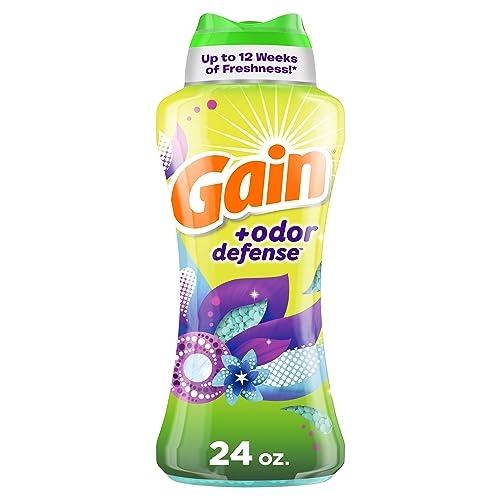 Image of Gain Odor Defense In-wash Scent Booster, Super Fresh Blast scent, 24 OZ, 2 in 1 Freshness plus Odor Protection, laundry scent beads