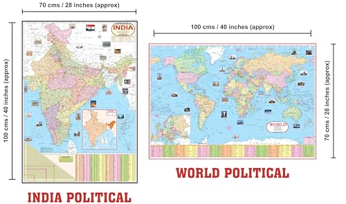 Image of Complete set of UPSC Maps & Charts Laminated | Set of 11 | India & World Map with Constitution of India, Constitutional Amendments, Indian History, Indian Economy, Geography of India