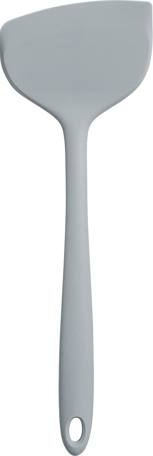 carrotezSilicone Spatula Scraper for leftover food in Frying Pans and Pots- Heat resistance cooking untensil also used as Silicone Turner. Dishwasher Safe - Grey