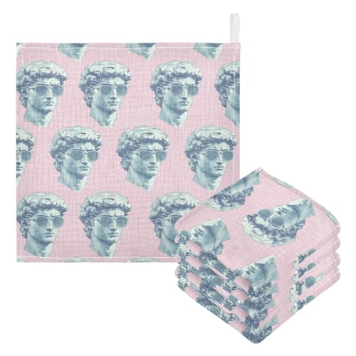 vvfelixl Statue of Davids Head Baby Burp Cloths Baby Muslin Washcloths for Boys Girls Cotton Babys Face Towel for Newborn Infants Soft and Absorbent 11.8 X 11.8 in, 5 Pack3
