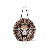 Borsa a mano con tracolla in catena. Chiusura con zip.