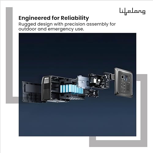 Image of Lifelong 256Wh LiFePO4 Portable Power Station - 10-Year Battery Life, 230V 50Hz, Power 6 Appliances at Once, Fast Charging, Home & Outdoor Use
