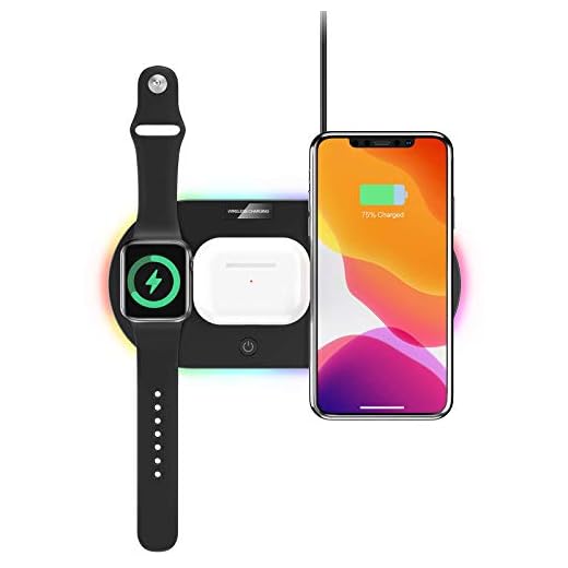 Magnetisk trådlös laddning för iPhone 12 Pro Max iWatch Samsung, LEDljus snabbt trådlöst laddningsställ, kompatibel med QI trådlös laddstation, trådlös laddning på stationär dator