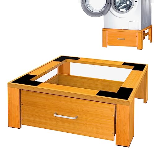 28" Universal Fit Laundry Pedestal for Washer and Dryer, Washer and Dryer Pedestal Base Stand with Large Drawer Storage, Made up to 28 Inches Wide 14.3 Inches Height