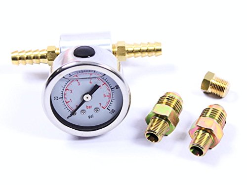 X-Parts Benzindruckanzeige 0-7bar 8mm + D06 BDR Anzeige Manometer Dash-6