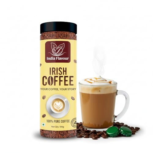 Instant Irish Coffee by India Flavour | Hot & Cold | Instant Agglomerated Coffee Powder (400g, Irish Coffee) 500 G