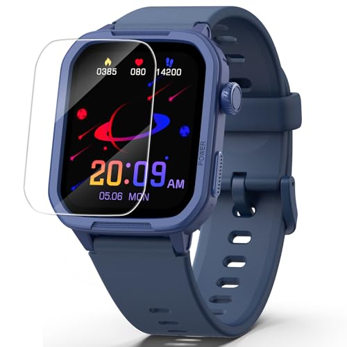 Kids Smart Watch for Boy Girl, Kids Watches with 19 Sport Modes, Heart Rate, Sleep Monitor, Pedometer, Alarm Clock, IP68 Waterproof Fitness Tracker, Gift for 6-16 Year Old Boys Girls Toys (Blue)