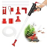 GOSHIES Mulmsauger Aquarium 4 in 1 Fischbehälter Staubsauger Aquarium Sauger Aquarium Reinigungsset Gravel Cleaner Skimmer Fischbehälter für Wasserwechsel Sandreinigung