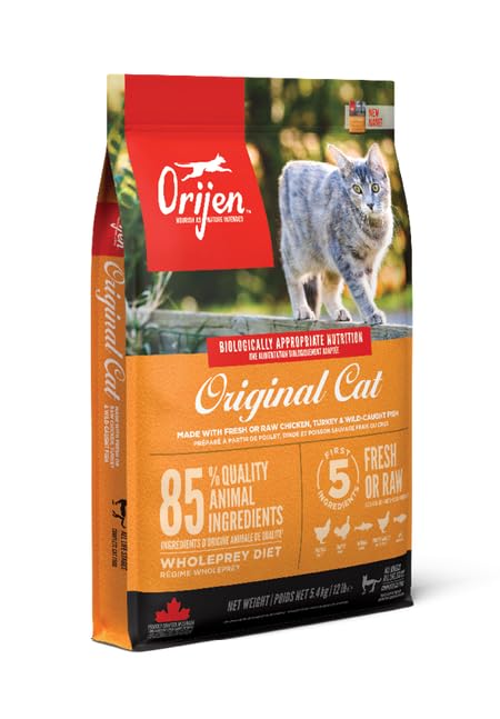 Orijen Cat Original Cat | Doppelpack | 2 x 340 g | Alleinfuttermittel für ausgewachsene Katzen | 85% hochwertige tierische Zutaten | Geflügel, Fisch, Innereien, Knorpel & Knochen