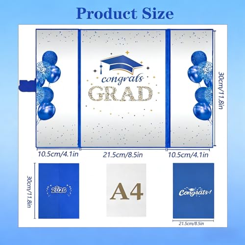 Image of SIHPTO Graduation Guest Book 2026 College Graduation Party Decorations,Blue and Silver Graduation Signature Book,Class of 2026 Congrats Grad Guest Book Alternative, Graduation Gifts for Her Him
