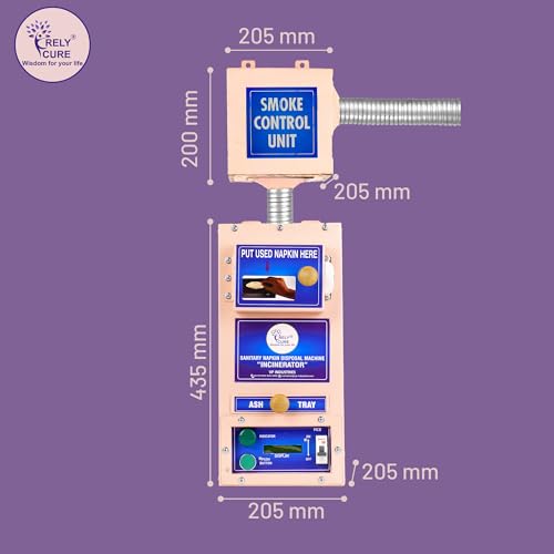 Image of BY VP Industries (Small-100 Pad Per Day) Sanitary Napkin Incinerator with Smoke Control Unit | Pad Destroyer with a burning capacity of 5 to 6 pads per cycle in a 15-minute duration.