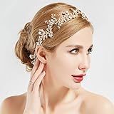 BABEYOND Crystal Wedding Headpiece Hair Vine Bridal Headband Bridesmaid Hairband Crystal Floral Leaf...