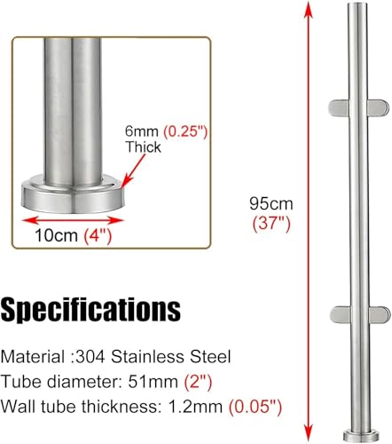 Poteaux de diamètre de tube 51 mm pour aménager un balcon moderne et une rampe de mezzanine