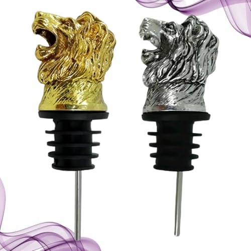 Tapones de vino de aleación ligera con elegante vertedor de cabeza de león 5