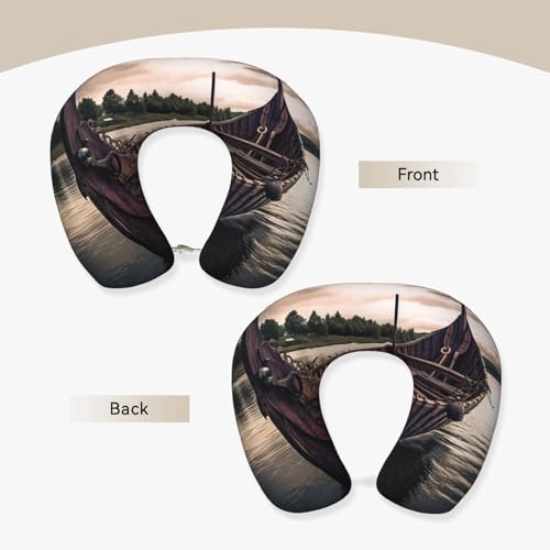 Almohada de viaje de espuma viscoelástica negra miniatura 2