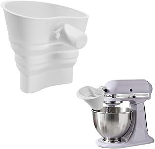 Flour Funnel for Kitchen Aid Mixer - Silicone Stand Mixer Attachment Fit for KitchenAid Artisan KSM150 5-Quart, Easy-Pour Flour Funnel for Baking