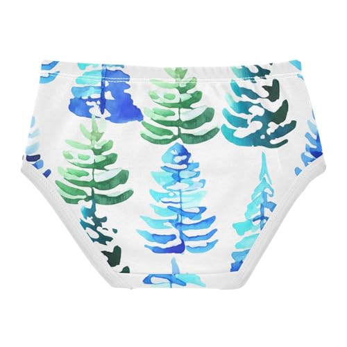 Cotton Girls Underwear Toddler Watercolor Pine Trees Blue Green Little Girl Panties Animals Underpants Briefs 2t2
