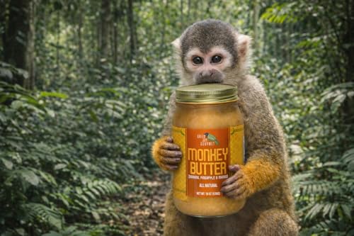 Green Jay Gourmet Monkey Butter - All Natural Gluten Free Banana Butter - Pineapple Spread with Bananas & Mango - Gourmet Fruit Butter - No Corn Syrup, Preservatives or Trans Fats - 540