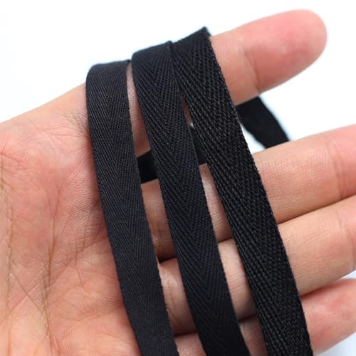 Miniatura 3 de 10 M X 20 Mm Cinta De Algodón,Encuadernación Al Bies De Polialgodón De Tela Decoración De Costura De Patrón Cinta De Sarga Natural Para Manualidades Artesanal Envoltura Accesorios De Ropa-Negro