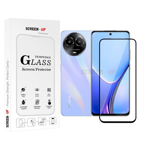 Image of ScreenUp Tempered Glass For REALME V50 - Ultra Clear, 9H Scratch Resistant, Full Coverage, Easy Install Screen Protector
