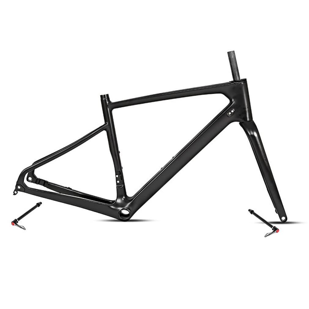 HIMALO Carbon Fiber Road Bike Frameset Disc Brake Off-Road Racing Frame 45/48/51/54cm EPS Internal Routing 100/142mm Thru Axle Frame with Fork(54cm)