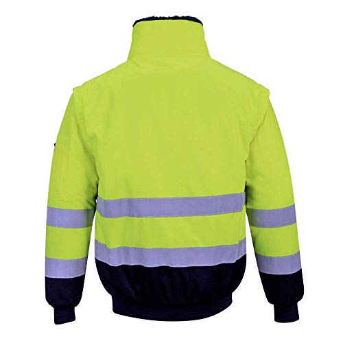 Portwest Hi-Vis Warnschutz 3-in-1 Pilotjacke, Größe: XXL, Farbe: Gelb/Schwarz, PJ50YBRXXL