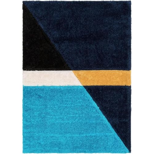 Image of SAGON Anti-Skid Shaggy Carpet Rug for Home | Ultra-Soft Plush Floor Mat for Living Room & Bedroom | Non-Slip, High-Density, Cozy Luxury Decor| 5 x 7 Feet Turquoise Half