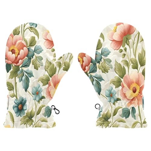 Kid's Winter Gloves Children Warm Gloves Retro Wallpaper for Boys Girl Age 4-6 Years