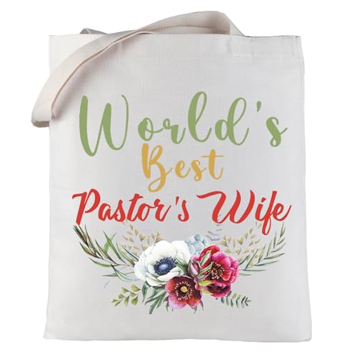 LEVLO Bolsa de maquiagem cosmética orgulhosa pastor esposa presente de apreciação religiosa melhor pastor do mundo maquiagem esposa de pastor bolsa com zíper para esposa do ministro, Bolsa Pastor's