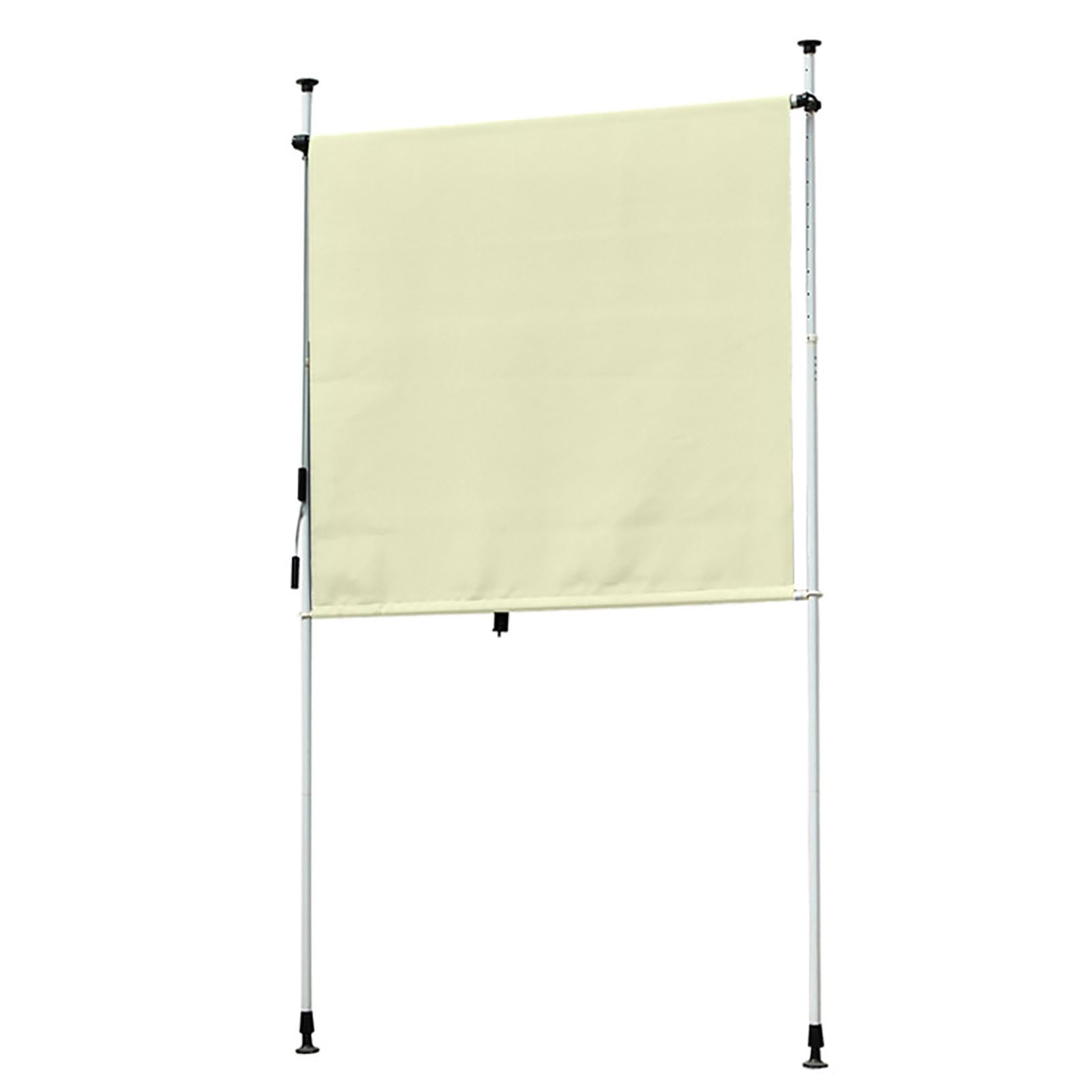 Tenda a rullo retrattile con manovella manuale, resistente ai raggi UV, per esterni, altezza regolabile, per portico e patio, schermo verticale beige da 120 cm