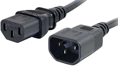 C2G 0.5 Metre 18 AWG Computer Extension Cord (IEC320C13 to IEC320C14) 1.5 Foot Kettle Lead/Power Cable, Black