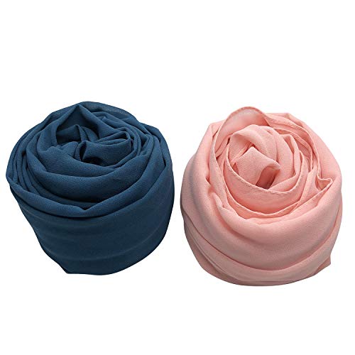 MANSHU 4 PCS Women Soft Chiffon Scarves Shawl Long Scarf Wrap Scarves H Series - Thumbnail 3