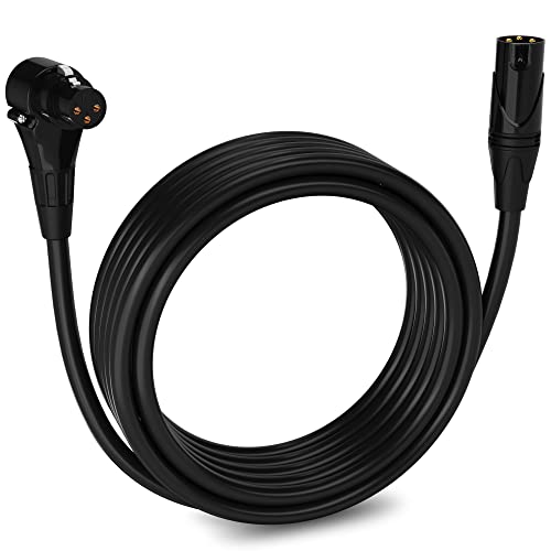 Câble XLR mâle femelle coudé anti-bruit pour DSLR 20 pieds
