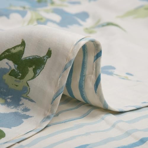 Image of HUESLAND 100% Cotton Reversible Dohar Double Bed Cotton | Soft Cambric Weave, Lightweight AC Blanket Double Bed for Summer & All Weather Use | 86 x 94 inches, Floral Fusion