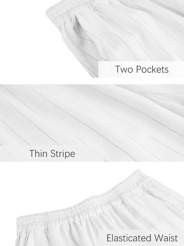 Les umes Womens Wide Leg Pants High Waist Linen Rayon Blend Harem Trousers Plus Size with Pockets Elastic Waist Casual Summer - Image 5