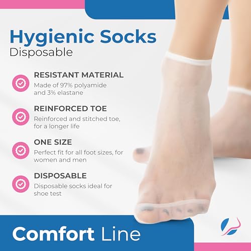 100pcs Disposable Hygienic Try On Socks, Comfort Line, Unisex, One Size2