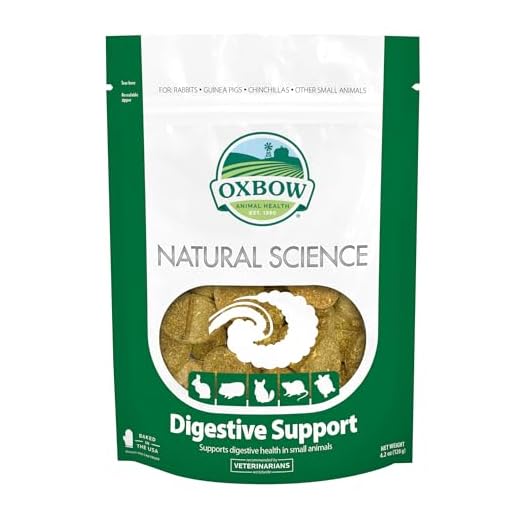 Oxbow Natural Science Digestive Support, High Fiber Supplement for Rabbit & Guinea Pig, Made with Timothy Hay, Includes Chicory Root, Ginger Root, Chamomile, Made in USA, 4.2 oz Bag