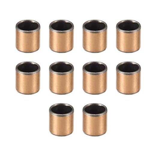 sourcing map Gleitlager 8 mm Bohrung x 10 mm Außendurchmesser x 10 mm Länge Gleitlager Umwickelte ölfreie Buchsen Kupferbeschichtung (10 Stück)
