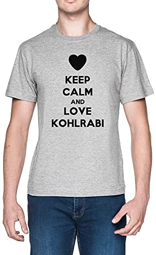 Keep Calm and Love Kohlrabi Grau Herren T-Shirt Größe 3XL Grey Men's Tee Size 3XL