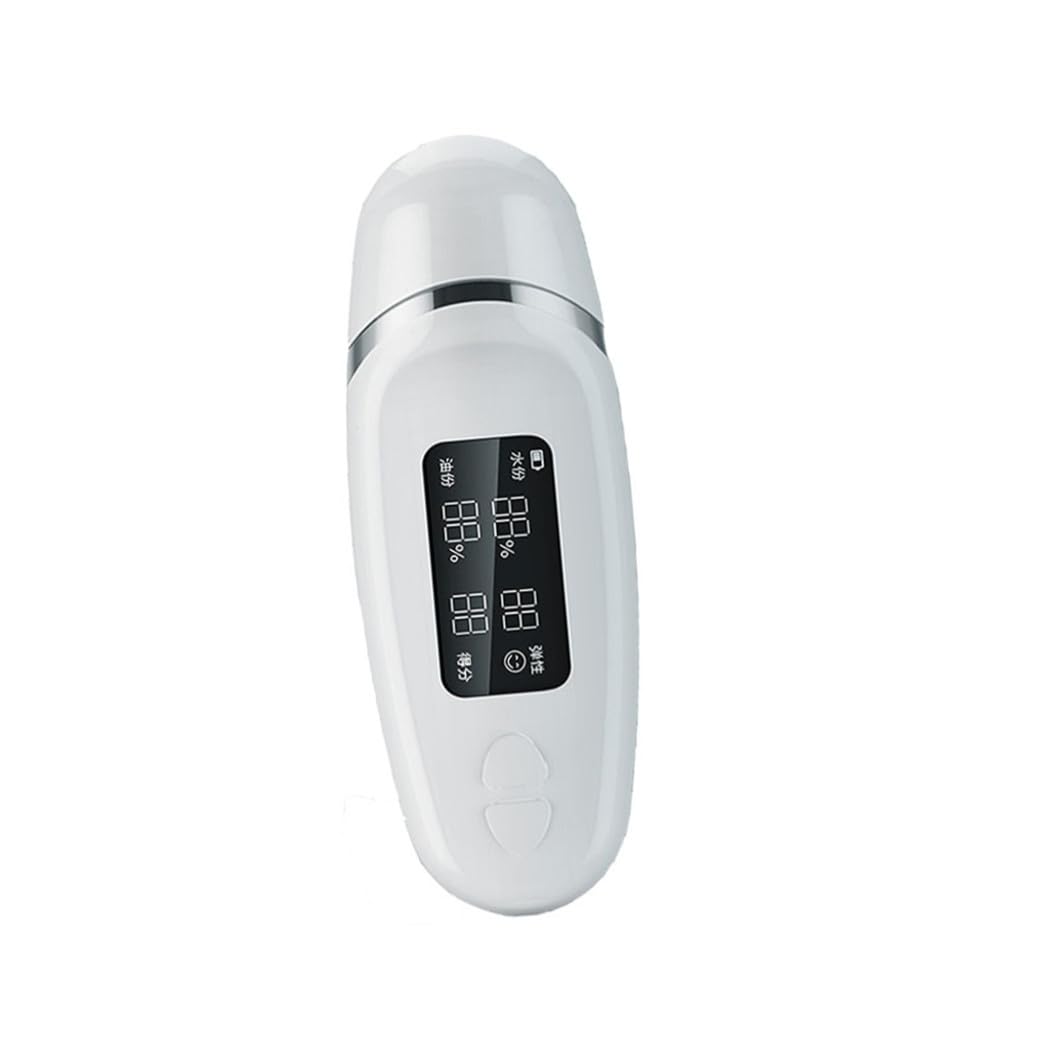 SHINEOFI Hautfeuchtigkeitstester mit Lcd Display Ölanalysator und Hautanalysator für Frauen Tragbar Weiß Abs für Hautpflege mit Reinigungsbalsam