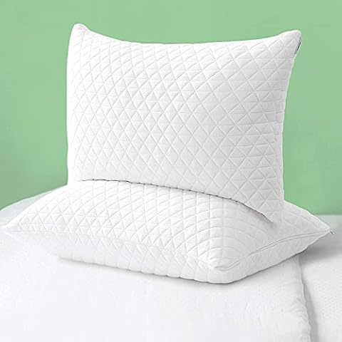 ASHOMELI Pillows Queen 2 Pack Shredded Memory Foam Pillows Cooling Adjustablefor Sleeping Good for Side and Back Sleeper with Washable Removable Cover Cover