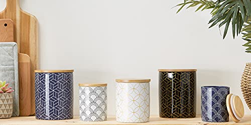 DII Kitchen Ceramics Collection, Canister Set, Mixed Print, White/Black, 3 Piece by DII - Image 5