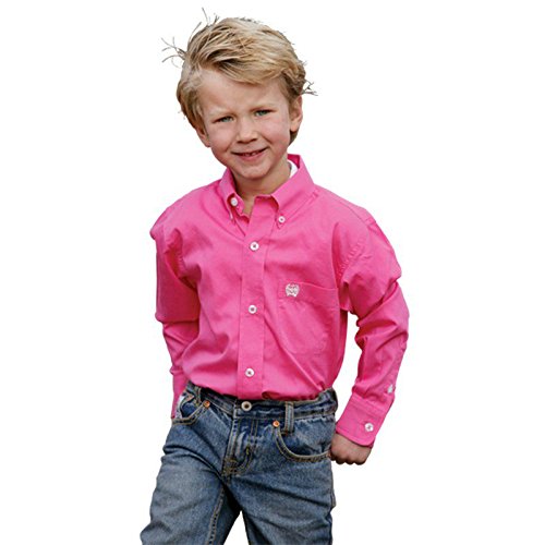Cinch Boys Kid S Solid Button Down Shirt Large Pink #TOP1