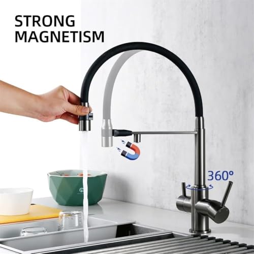 Robinet d'évier de cuisine résistant avec douchette extractible 3 modes