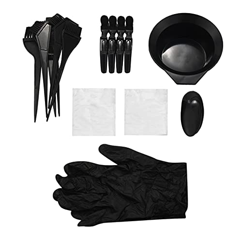 SODIAL 20 Pieces Hair Dye Coloring Kit, Hair Tinting Bowl, Dye Brush, Ear Cover, Gloves for DIY Salon Hair Coloring Bleaching