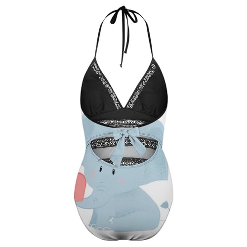 Maillot de bain une pièce avec motif unique Eléphant - 5