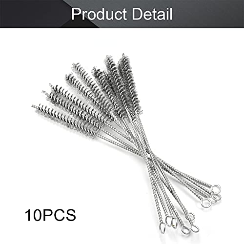 Image of Utoolmart Steel Wire Cleaning Brush, Spiral Power Tube Cleaning Tool, Bottle Brush, 0.6-inch Diameter 12-inch Length, 10pcs