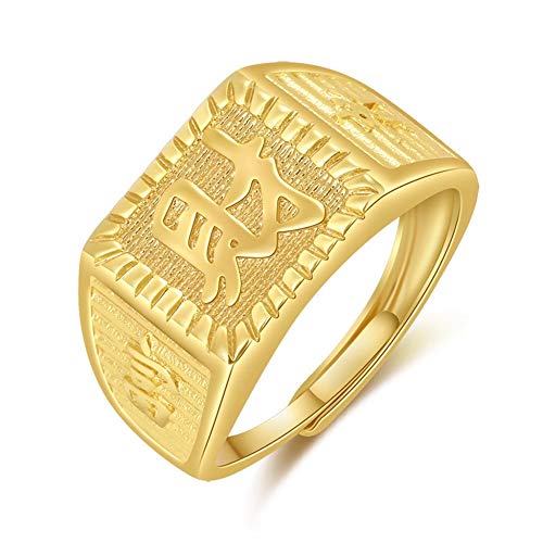 Bague ouverte pour hommes au quotidien, bijou sculpté style or 18k