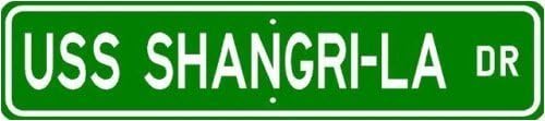 Lancy's Artwork USS Shangri-LA CVS 38 Street Signs Navy Street Signs Pegatina gráfica Auto, pared, portátil, camión, pegatina para ventanas,